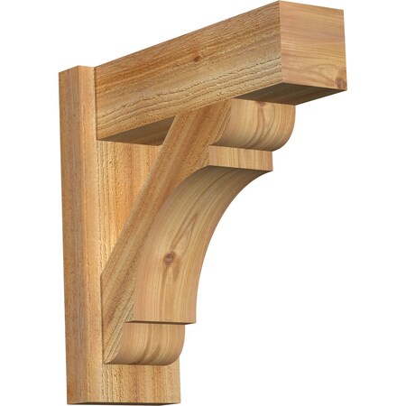 Ekena Millwork Olympic Block Rough Sawn Outlooker, Western Red Cedar, 6"W x 18"D x 18"H OUT06X18X18OLY05RWR